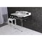 Kingston Brass 36 Carrara Marble Console Sink with Acrylic Legs, Marble WhitePolished Nickel LMS36MASQ6 - alternate 2